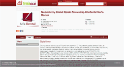 Desktop Screenshot of alfadental.firmacja.pl